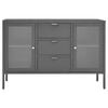 vidaXL Sideboard Anthrazit 105x35x70 cm Stahl und Hartglas