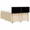 vidaXL Boxspringbett mit Matratze Creme 140x200 cm Stoff