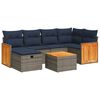 vidaXL 7-tlg. Garten-Sofagarnitur mit Kissen Grau Poly Rattan