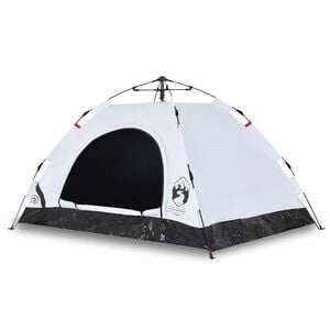 vidaXL Campingzelt 3 Personen Wei&szlig; Verdunkelungsstoff Quick Release