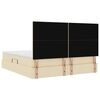 vidaXL Bett mit Stauraum und LED mit LED Creme 160 x 200 cm Polyester