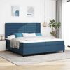 vidaXL Boxspringbett mit Matratze mit Kopfteil Blau 200 x 200 cm Stoff
