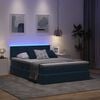 vidaXL Bett mit Stauraum und LED Dunkelblau 140 x 190 cm Samt