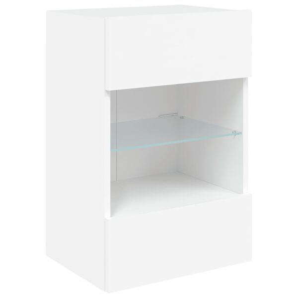vidaXL TV-Wandschrank mit LED-Leuchten Weiß 40x30x60,5 cm