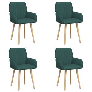 vidaXL Esszimmerst&uuml;hle 4 pcs Stoff Dunkelgr&uuml;n 56,5 x 50 x 87,5 cm