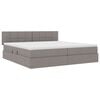 vidaXL Bett mit Stauraum und LED mit Matratze Taupe 200 x 200 cm Stoff