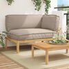 vidaXL Sofa Set mit Kissen Taupe 133 x 92 x 69 cm Massivholz Akazie