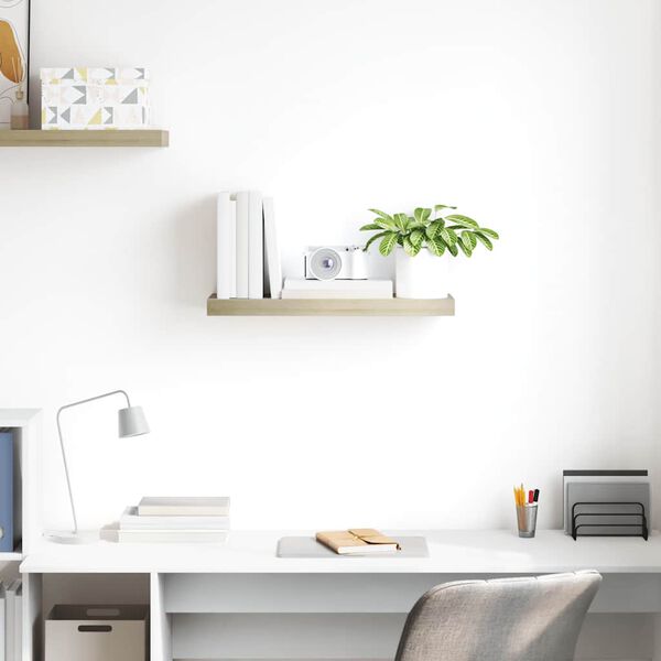 vidaXL Schwebendes Wandregal Eichefarben 60x23,5x3,8 cm MDF