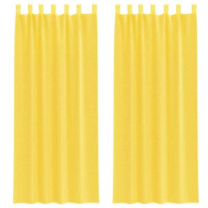 vidaXL Voile Vorh&auml;nge mit Schlaufen 2 Stk. Gelb 140x260 cm