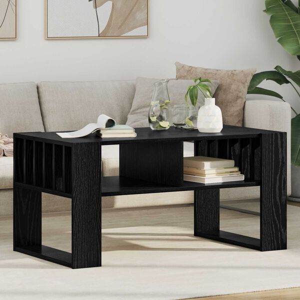 vidaXL Couchtisch Schwarz Eichen-Optik 92 x 49,5 x 45 cm Holzwerkstoff