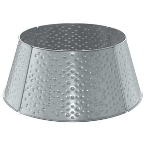 vidaXL Weihnachtsbaum-Manschette Kegelf&ouml;rmig Silber &Oslash; 62 x 25 cm Stahl