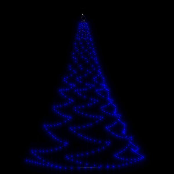 vidaXL Weihnachtsbaum an der Wand mit Metallhaken 260 LED Blau 3 m