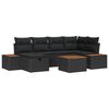 vidaXL Garten-Sofa-Set 7 pcs Schwarz 55 x 62 x 69 cm Poly Rattan