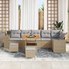 vidaXL Gartensofa-set mit Kissen 9 pcs Beige Poly-Rattan