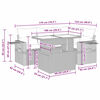 vidaXL 5-tlg. Garten-Sofagarnitur mit Kissen Hellgrau Poly Rattan