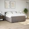 vidaXL Boxspringbett mit Matratze Taupe 200x200 cm Stoff
