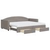 vidaXL Tagesbett Ausziehbar mit Schubladen Taupe 90x200 cm Stoff