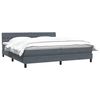 vidaXL Boxspringbett mit Matratze Dunkelgrau 180x210 cm Samt