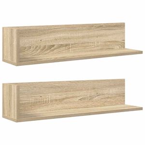 vidaXL Wandregale 2 Stk. Sonoma-Eiche 75x16,5x16,5 cm Holzwerkstoff