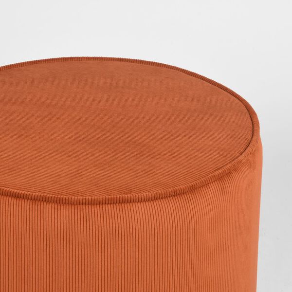 LABEL51 Pouf Tibo 55x55x40 cm Rostbraun Ribcord