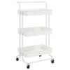 vidaXL K&uuml;chenwagen 3 Etagen Wei&szlig; 42x35x85 cm Eisen und ABS