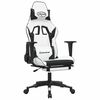 vidaXL Gaming-Stuhl mit Massage & Fu&szlig;st&uuml;tze Wei&szlig; & Schwarz Kunstleder