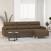 vidaXL 3-Sitzer-Sofa mit Hocker Braun 210 cm Stoff