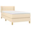 vidaXL Boxspringbett mit Matratze Creme 80x200 cm Stoff