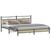 vidaXL Metallbett ohne Matratze Sonoma-Eiche 193x201 cm