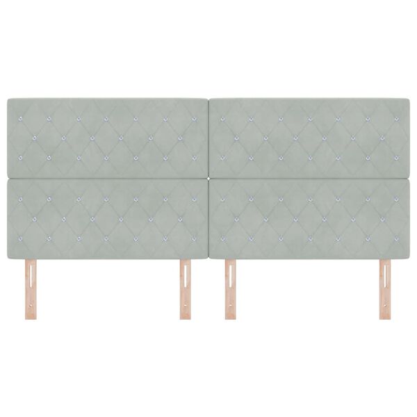 vidaXL Kopfteil mit Kopfteil Hellgrau 200 cm Kunstleder