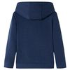 Kinder-Kapuzenpullover Marineblau Melange und Orange 128