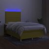 vidaXL Boxspringbett mit Matratze & LED Gr&uuml;n 120x200 cm Stoff