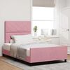 vidaXL Boxspringbett mit Kopfteil Rosa 120 x 190 cm Samt