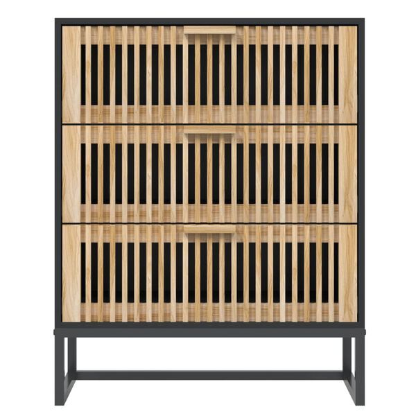 vidaXL Sideboard Schwarz 60x30x75 cm Holzwerkstoff