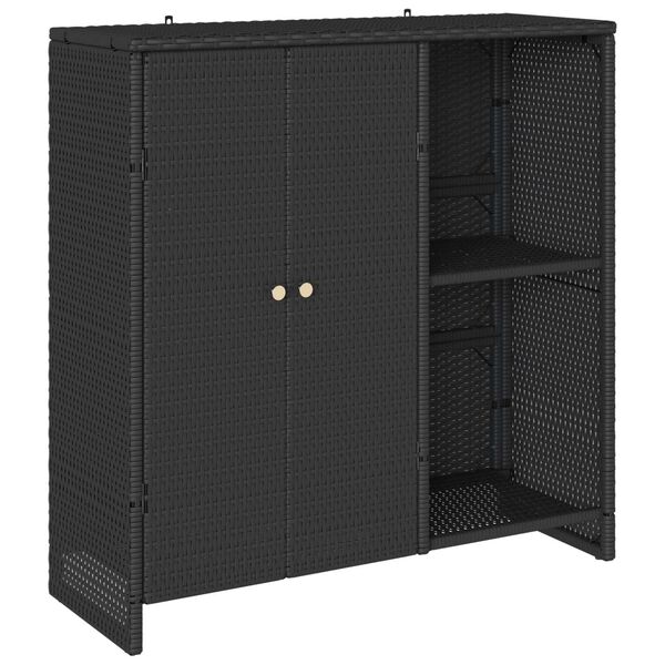 vidaXL Badschrank mit Speicher Schwarz 100 x 36 x 102 cm Rattan