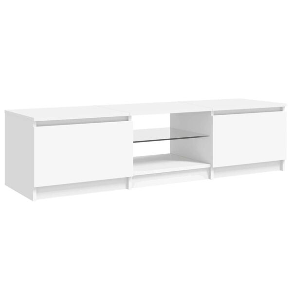 vidaXL TV-Schrank mit LED-Leuchten Wei&szlig; 140x40x36 cm