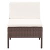 vidaXL 6-tlg. Garten-Lounge-Set mit Auflagen Poly Rattan Braun