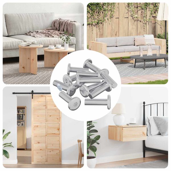 vidaXL Schraube 1593 pcs Silber 8 x 25 mm Stahl