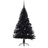 vidaXL K&uuml;nstlicher vorbeleuchteter Weihnachtsbaum Schwarz 150 cm PVC