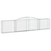 vidaXL Gabionen mit Hochbogen 9 Stk. 400x30x80/100cm Verzinktes Eisen