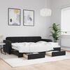 vidaXL Tagesbett Ausziehbar mit Schubladen Schwarz 80x200 cm Samt