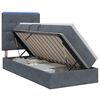 vidaXL LED-Speicherbett mit Matratze Dunkelgrau 90 x 200 cm Samt