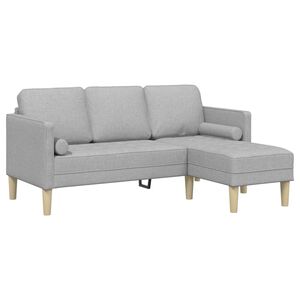 vidaXL Sofa Set mit Kissen Wolkengrau Polyester