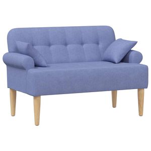 vidaXL Zweisitzer mit Knopfheftung Jeans blau 120 x 65 x 79 cm Stoff