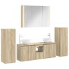 vidaXL Badezimmerm&ouml;bel-Set 6 pcs Sonoma-Eiche Ingenieurholz und Glas
