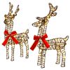 vidaXL 3D Weihnachtsrentier LOVIISA 2 stk. 80 LEDs Warmes Wei&szlig;