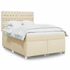 vidaXL Boxspringbett mit Matratze Creme 140x190 cm Stoff