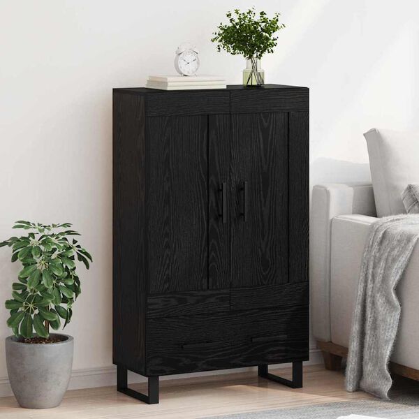 vidaXL Highboard Schwarz Eichen-Optik 69,5 x 31 x 115 cm Holzwerkstoff