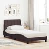 vidaXL Bett mit Matratze "Hanko" Dunkelbraun 90x190 cm Stoff