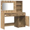 vidaXL Schminktisch mit Spiegelbeleuchtung 2 pcs Braun Holzwerkstoff